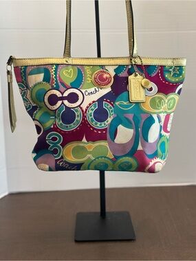 Coach Poppy Graffiti Tote
